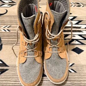 Sorel Women’s Tan and Gray High-Top Lace-Up Boots